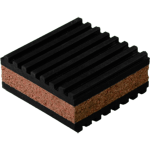 Rubber/Cork Anti-Vibration Pad, 3 x 3 x 7/8"