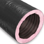 KP Insulated Flex Duct, 5"x25' Blk Vinyl R8 Bag